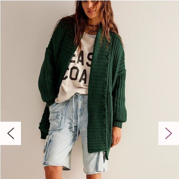 Free People Sweaters - New We The Free Wonderful You Cardi Green XS